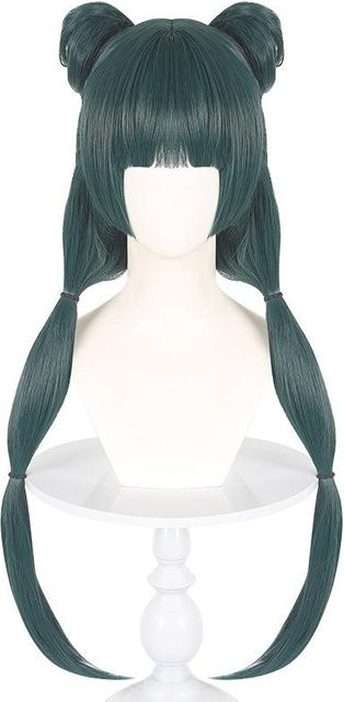 Flüstern des Medizinhaus-Mädchens Katze Cosplay Perücke, dunkelgrün, One Size - Bild 1