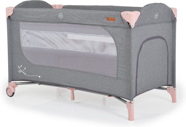 Cangaroo Reisebett Skyglow mit 2 Ebenen und Matratze in Pink - Bild 1