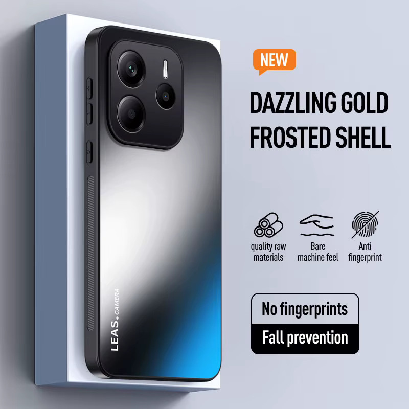 EUCAGR Stoßfeste Frosted Handyhülle aus TPU und PC für Xiaomi Redmi Note 14 4G in Schwarz oder Grau - Bild 2