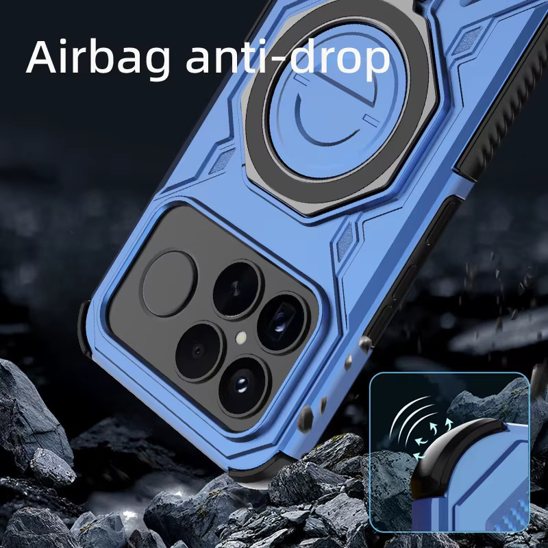 Robuste und stoßfeste Handyhülle für Xiaomi POCO M8 F7 K80 Pro Ultra und Redmi K90 Pro Max mit magnetischem Ständer und harter Abdeckung in Blau oder Grün - Bild 6