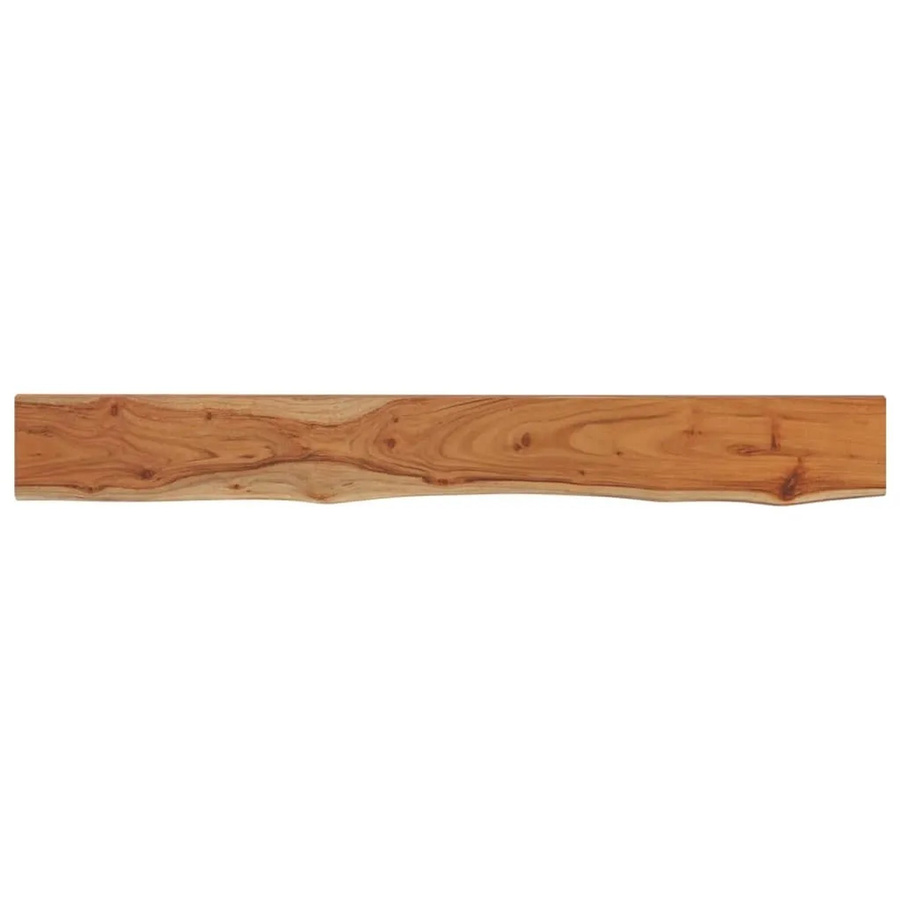 vidaXL Wandregal aus Massivholz Akazie in Braun mit Baumkante, B/T/H: 140 x 20 x 3,8 cm - Bild 2