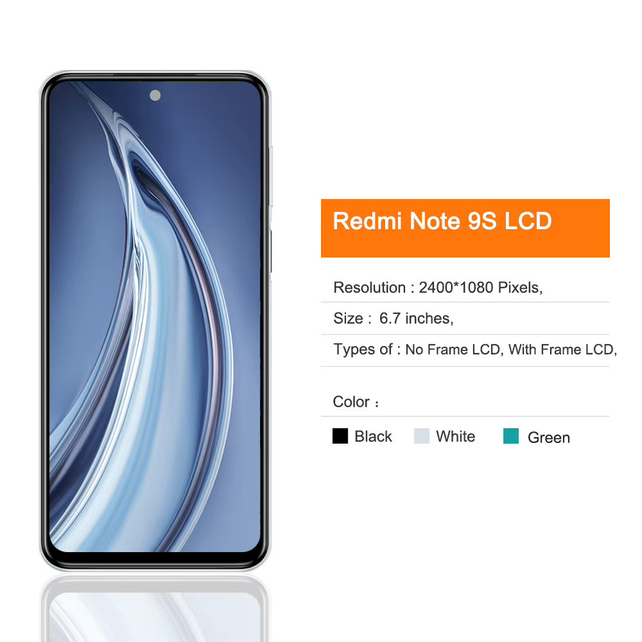 Xiaomi Redmi Note 9S Note 9 Pro LCD Display mit Rahmen und Touchscreen Digitizer Montage, 6,67 Zoll, Schwarz - Bild 2