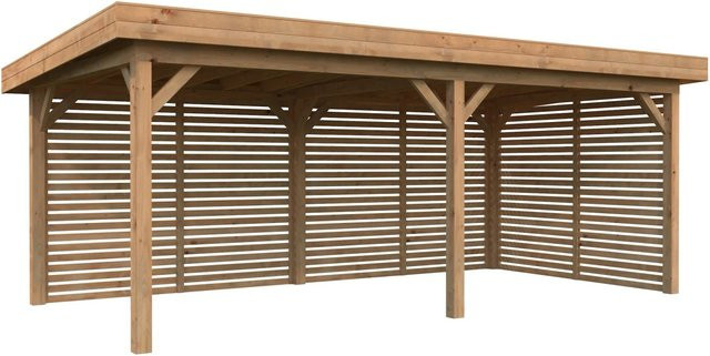 Palmako Pavillon Lenna Set 309 aus Fichtenholz in Braun mit Pultdach, B/T/H: 588 x 300 x 245 cm - Bild 1