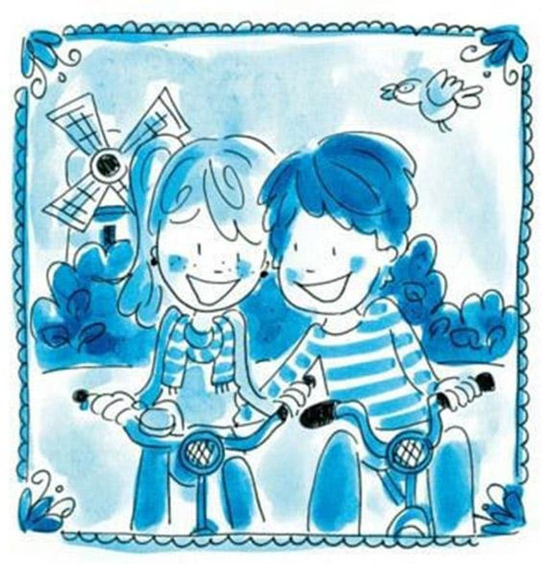 FIYO Diamond Painting Set Floral Motiv in Blau, 5D DIY Stickset für Kinder, B/H: 30 x 30 cm - Bild 1