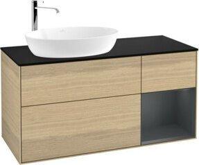 V&B Waschtischunterschrank Finion in Beige mit Eichen-Lackierung, Breite: 120 cm, Tiefe: 50,1 cm, Höhe: 50,1 cm - Bild 1