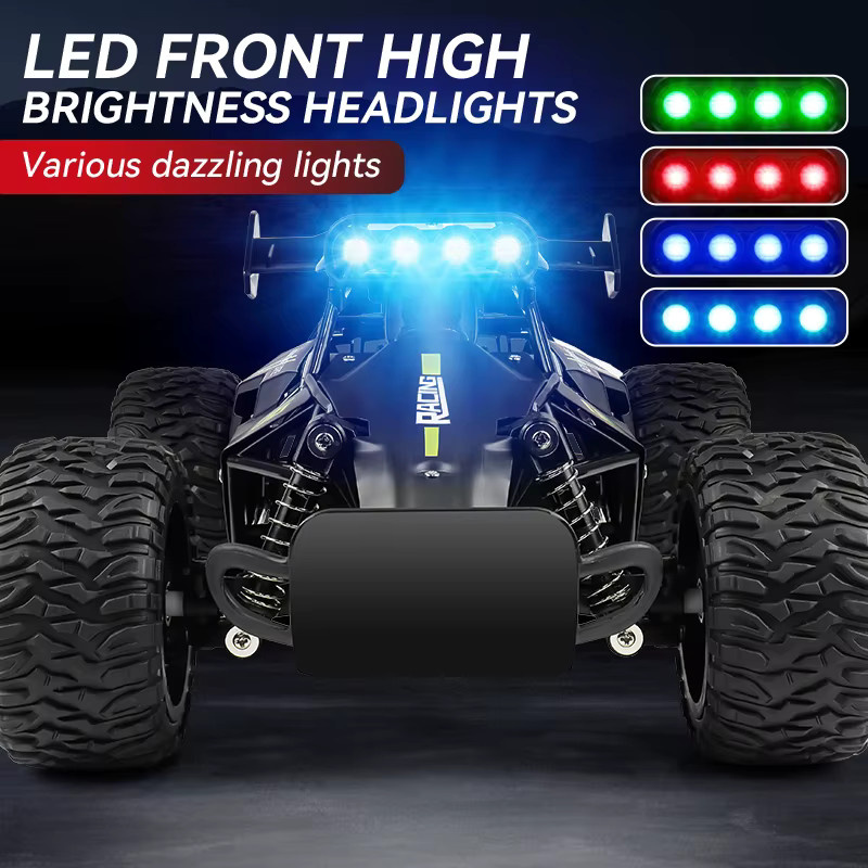 ZWN RC Auto, Off-Road Hochgeschwindigkeitsfahrzeug, mit LED-Leuchten, Metall, Orange - Bild 4