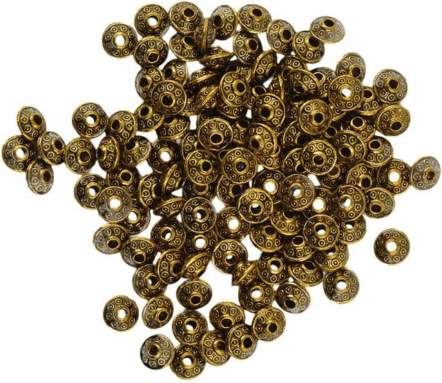 Spacer Perlen Kegel, Vintage Muster, gold, Unisex - Bild 1
