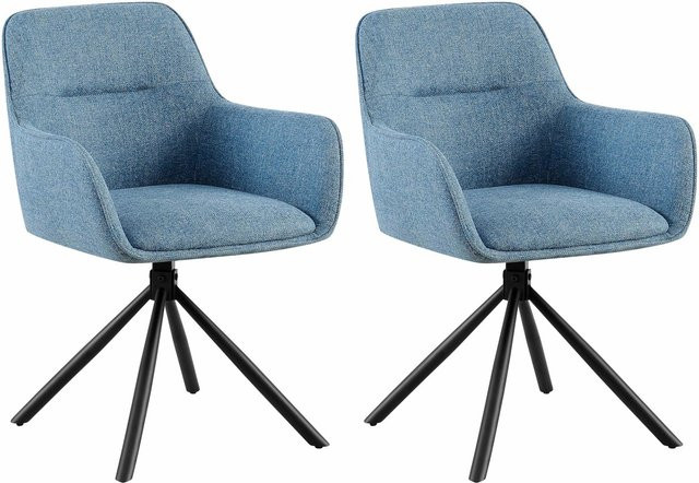 CLP 2er Set Tipton Esszimmerstühle mit Stoffbezug, schwenkbare Polsterstühle im modernen Design - Bild 1