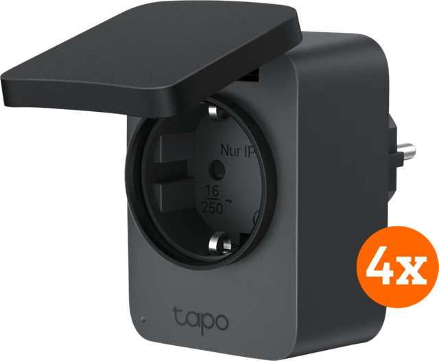 TP-Link Tapo P410M 4er-Pack Wi-Fi Smart Steckdosen in Schwarz - Bild 1