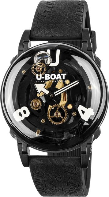 U-Boat Armbanduhr, Quarz, Edelstahl, 44 mm, Silikon, Schwarz, Herren - Bild 1