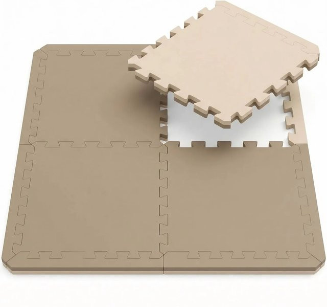 eyepower Fitnessmatte 4er Set Beige B/T/H: 50 x 50 x 4 cm - Bild 1