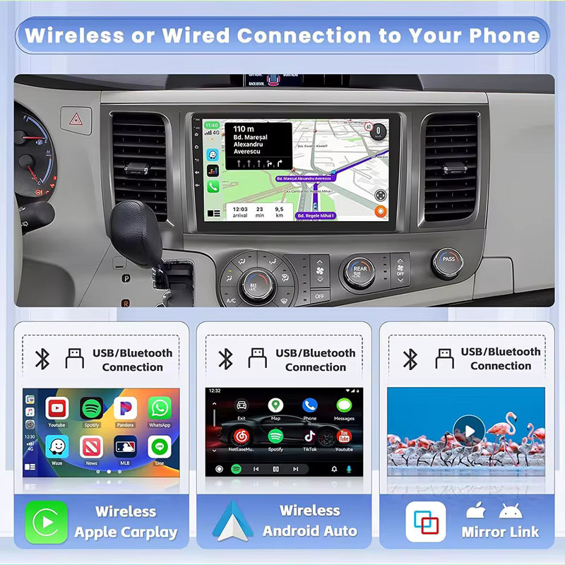 Android 16 Multimedia-Autoradio für Kia RIO 4 K3 2015 - 2017 mit GPS-Navigation, Carplay, QLED-Display und 360-Grad-Kamera Unterstützung in Schwarz - Bild 4