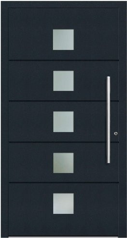 KNOCK Aluminium-Haustür Terra Nova in Anthrazit Grau mit Glaseinsatz und RC2 Schutz - Bild 1