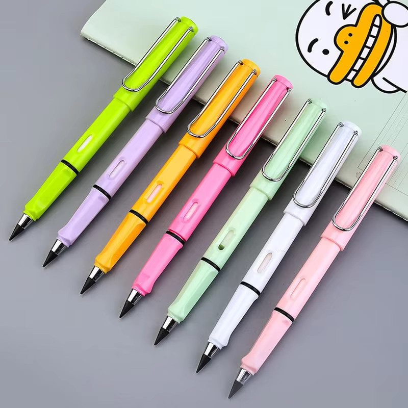 TWBEB Schreibset aus 6 Stück mit unbegrenztem Graphit-Bleistift in Gelb und Multicolour für Schule und Studium - Bild 2