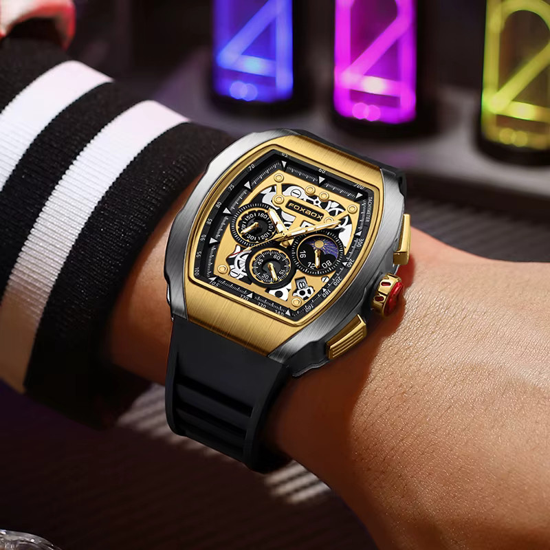 LIGE Armbanduhr Quarz, Silber, Eckig, Herren - Bild 5