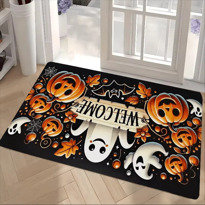VIKAMA Halloween Teppich mit Geister- und Kürbis-Motiv, wetterfeste Fußmatte für Wohnzimmer oder Outdoor, Mehrfarbig, B/T: 60 x 40 cm - Bild 6