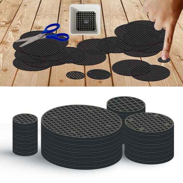 MUCIAKIE Runde Blumentopf Loch Mesh Pads aus Kunststoff in Schwarz zur Entwässerung und Belüftung von Bonsai und Pflanzgefäßen - Bild 1