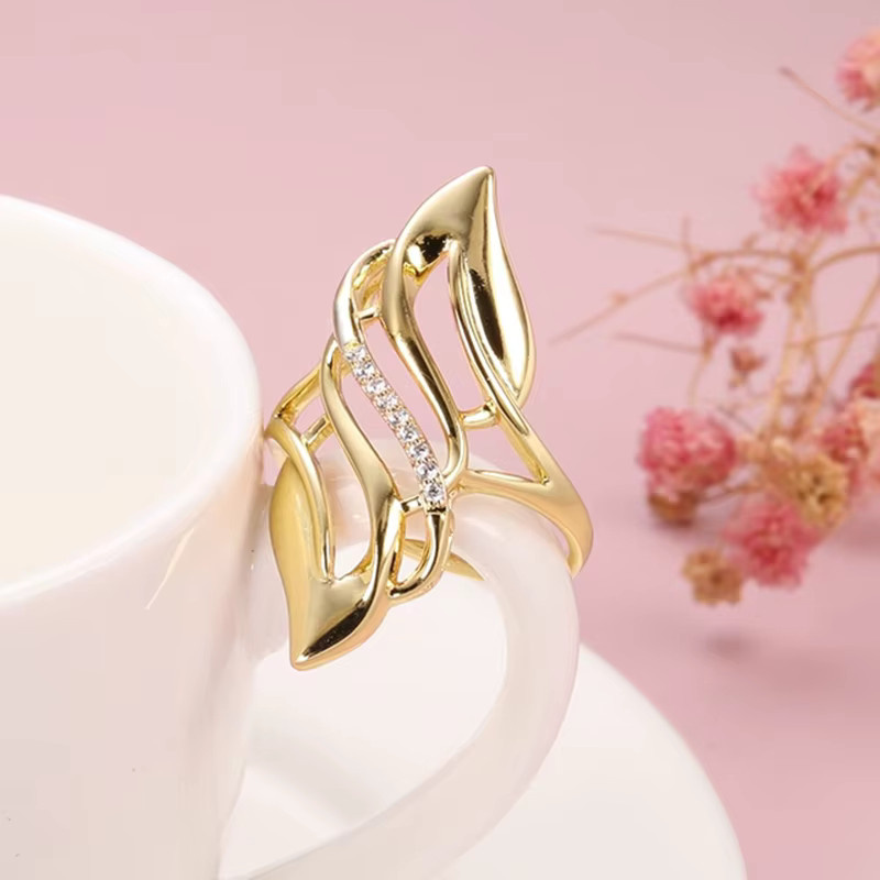 Huitan Fingerring, Gold, Zirkonia, Damen - Bild 2