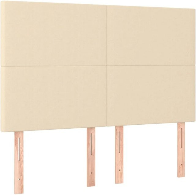 vidaXL LED Kopfteil in Creme mit USB-Ladeanschluss und integrierter Beleuchtung, Breite: 144 cm, Tiefe: 5 cm, Höhe: 118 cm bis 128 cm - Bild 1