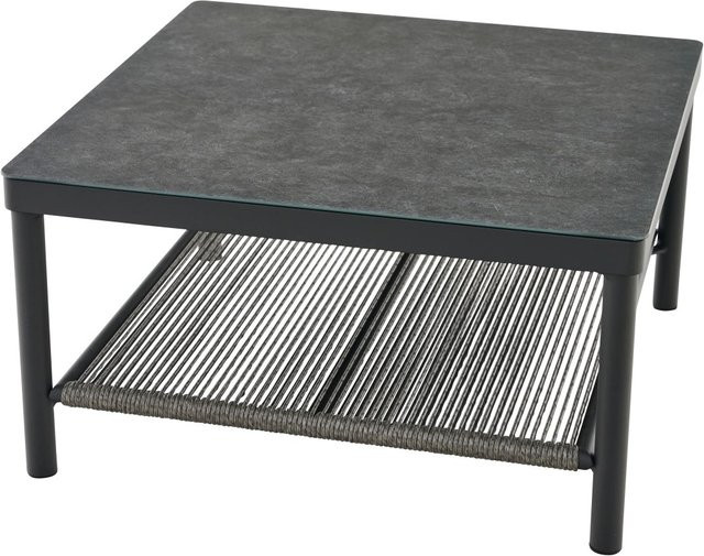 Siena Garden Gartentisch quadratisch aus Aluminium und Glas in Anthrazit Matt B/T: 75 x 75 cm - Bild 1