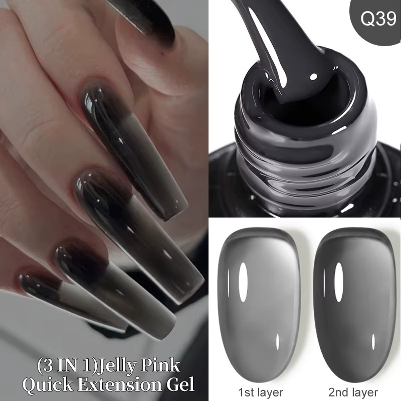 LILYCUTE Nagellack Black Jelly, 7 ml, Schwarz, Glänzend - Bild 4