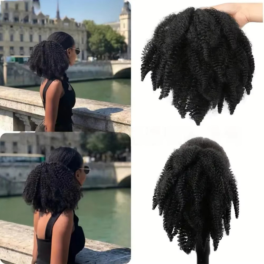 Inspiration Fashion Synthetischer Afro Kinky Curly Pferdeschwanz, 12 Zoll, Unisex - Bild 2