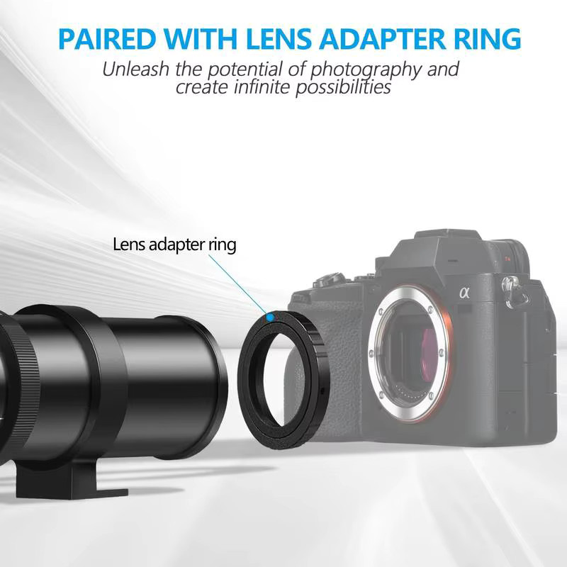 LIGINN Super-Teleobjektiv 420-800mm F/8.3 Manuelles Telezoom-Objektiv für Canon EF und Nikon F-Mount in Schwarz und Weiß - Bild 5