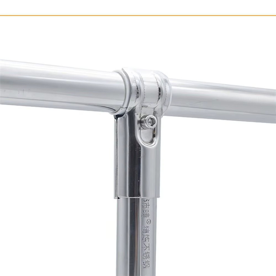 Edelstahl-Rohrverbinder in Silber für runde Rohrverbindungen, Durchmesser: 25 mm, ideal als Stangenhalter für Kleidung und Präsentationsständer - Bild 3