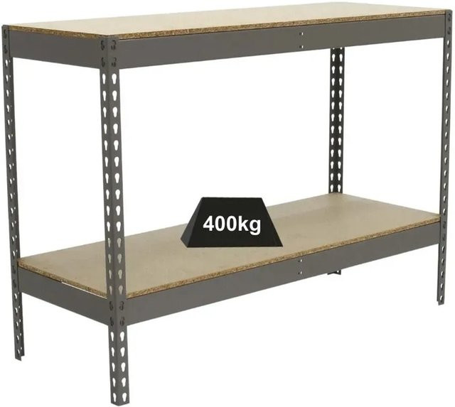 PROREGAL Schwerlastregal Mini Wood Yeti Two in Grau mit verstellbaren Fachböden, H x B x T: 90 x 150 x 45 cm - Bild 1