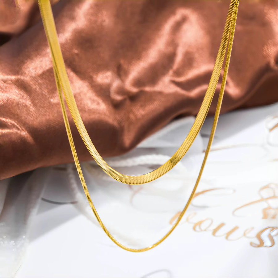 UHBINYCA Schlangenkette, Edelstahl, 18 Karat vergoldet, Damen - Bild 3
