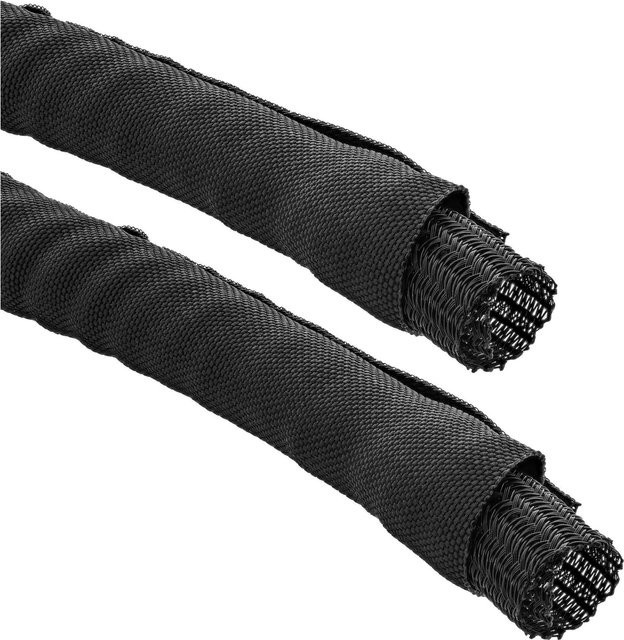 InLine Kabelkanal Geflechtschlauch mit Polyestergewebemantel selbstverschliessend in Schwarz Durchmesser: 10 mm, Länge: 2 m - Bild 1