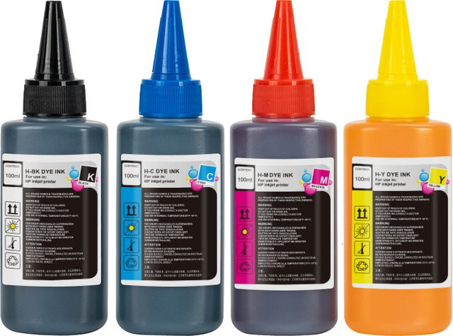 HP kompatible Farbstoff-Nachfülltinte Multicolor für Tintenpatronen und Tintentanks, 100 ml - Bild 1