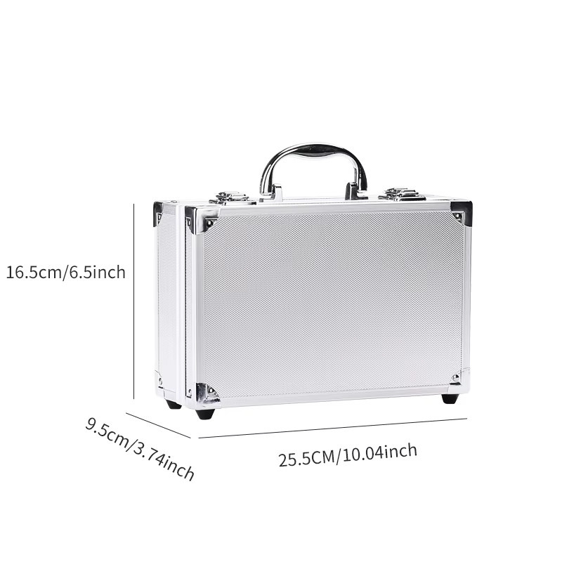 Mini Werkzeugkasten aus Aluminiumlegierung in Silber, B/T/H: 16,5 x 25,5 x 9,5 cm - Bild 3