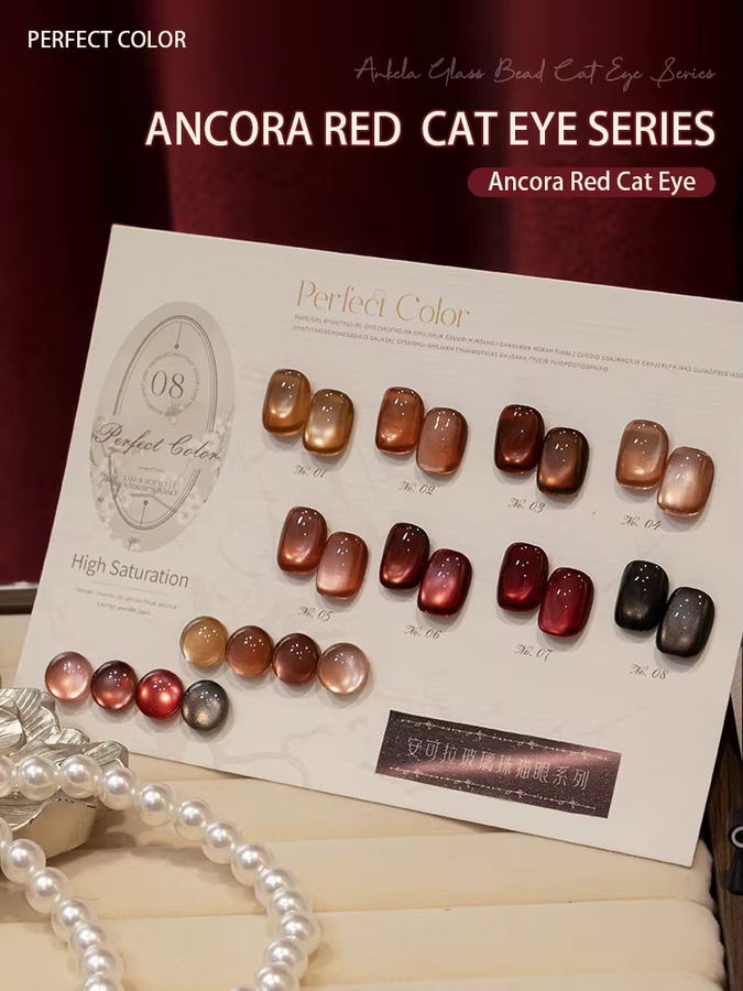 Perfect Color Ancora Red Cat Eye Gel-Nagellack, Schimmernd, 5 g - Bild 7