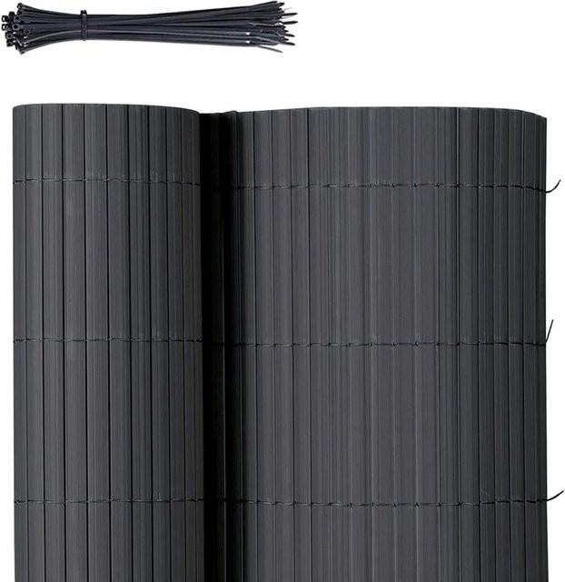 Sunula PVC Sichtschutzmatte mit doppelter Verstärkung in Anthrazit, Breite: 90 cm, Länge: 500 cm - Bild 1