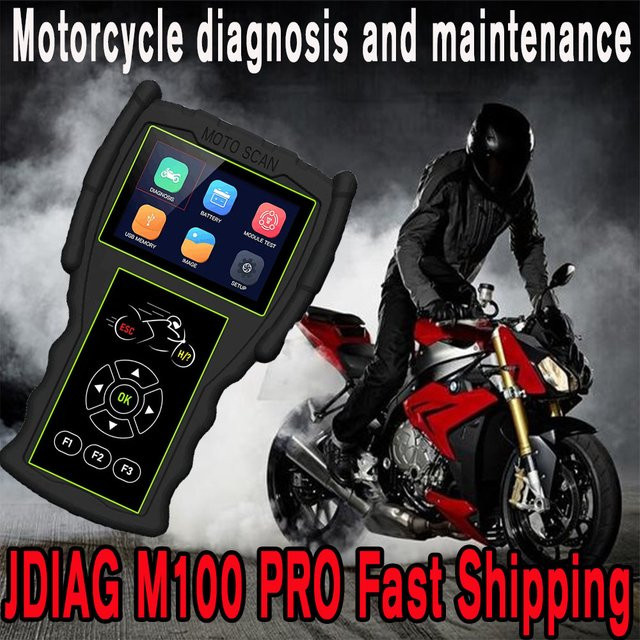 JDiag M100 Motorrad OBD2 Scanner Diagnose Werkzeug für KTM, Ducati, Honda, Yamaha und Kawasaki in Rot/Schwarz - Bild 1