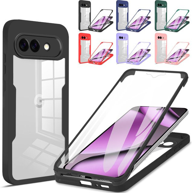 Transparente 360° Vollschutz-Hülle für Google Pixel 10A, 10 Pro XL, 9 Pro XL und 6A mit stoßfestem Kameraobjektiv- und Bildschirmschutz - Bild 1