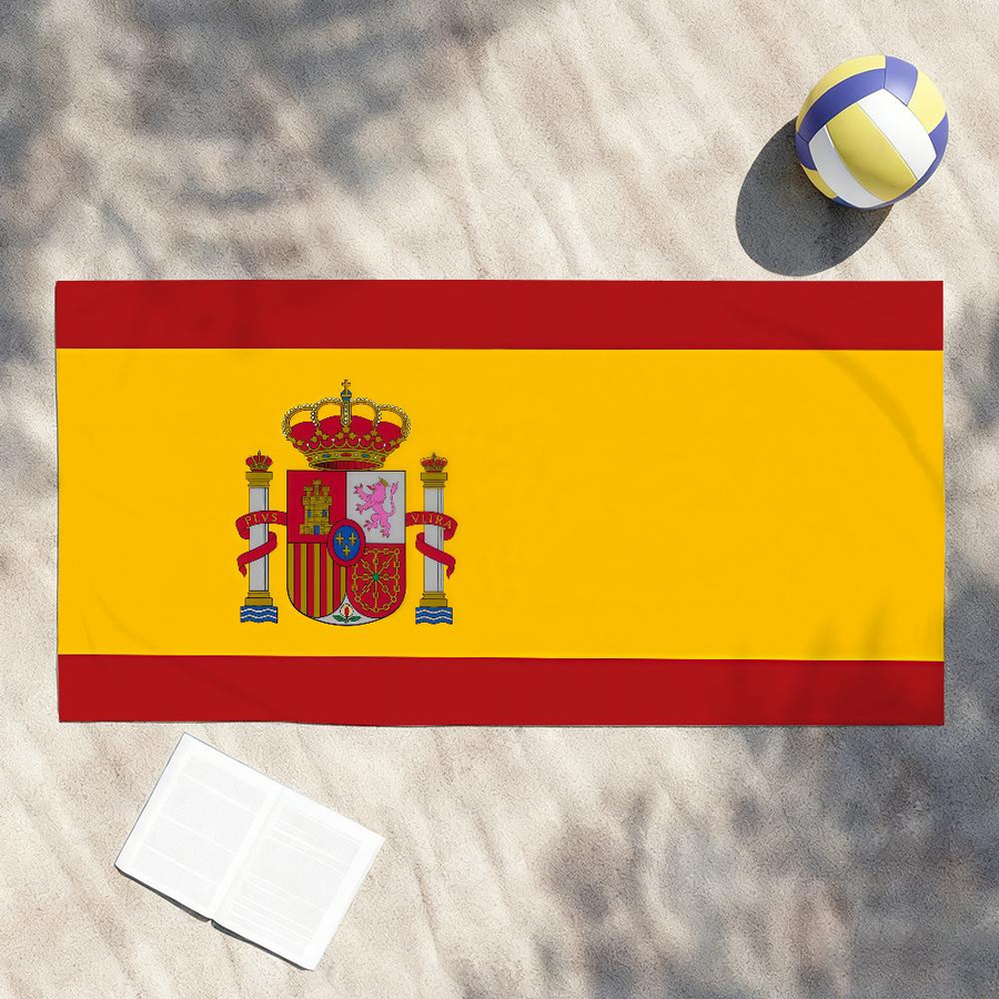 Creative Man Strandtuch Flagge von Espana Spanien, schnelltrocknend und weich, B: 30 cm, H: 60 cm - Bild 5