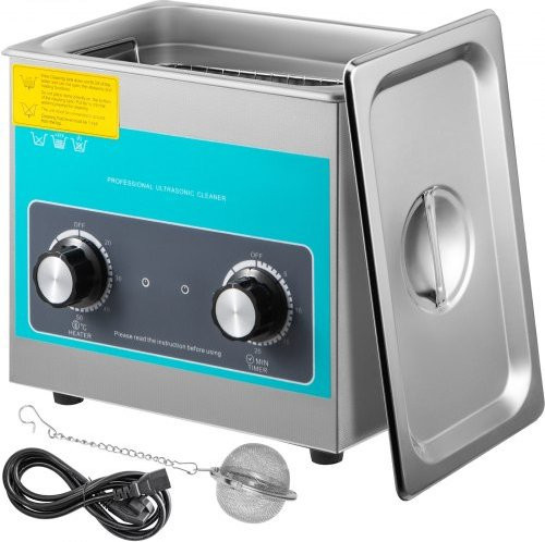 VEVOR Ultraschallreiniger 3L mit Drehregler, 40kHz Digital Ultraschallreinigungsgerät aus Edelstahl in Silber, B/T/H: 24 x 14 x 10 cm - Bild 1