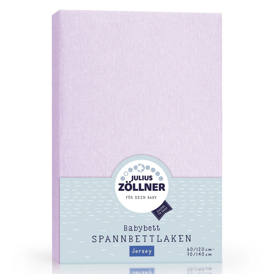 Julius Zöllner Spannbetttuch aus Jersey für Kinderbetten in Flieder, Oeko-Tex Standard 100 - Bild 1