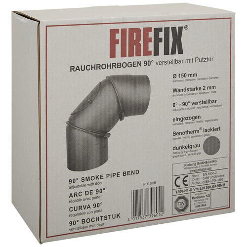 FIREFIX Rohrbogen aus Stahl in Grau, Durchmesser: 15 cm - Bild 2