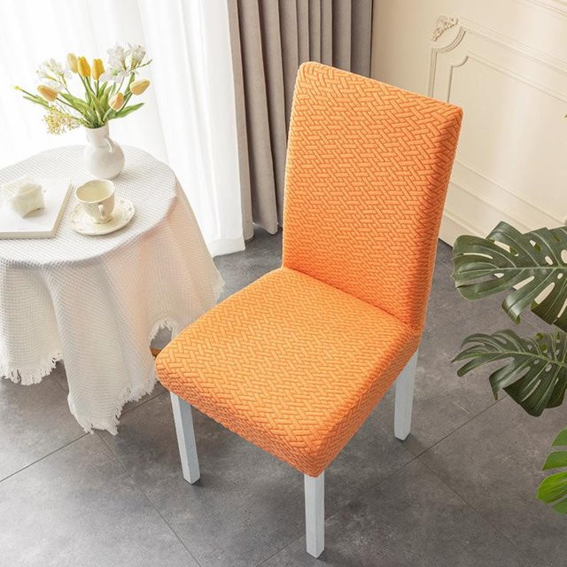 Stuhlbezug für Esszimmer von Yiran Furniture aus Jacquard-Stoff in Orange mit integriertem Hockerbezug, B/T/H: 42 x 38 x 38 cm - Bild 1