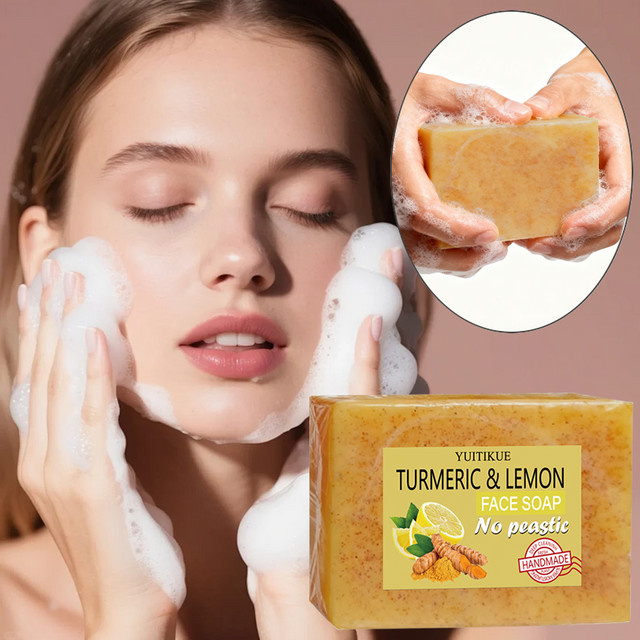 YUITIKUE Kurkuma- und Zitronenseife, Peeling-Seife, Unisex - Bild 1