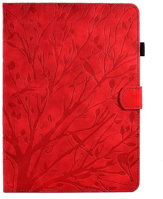Magnetische Brieftaschen-Hülle für Samsung Galaxy Tab A11 Plus 11 Zoll mit Prägung und Ständerfunktion in Rot - Bild 1