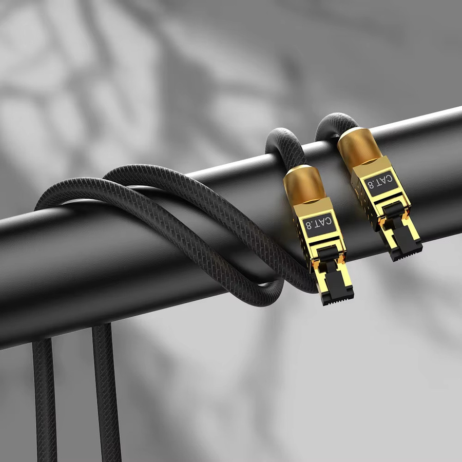 Viborg Audio LAN8 Cat8 Ethernet Kabel aus reinem Silber mit RJ45 Stecker, Schwarz/Silber - Bild 4