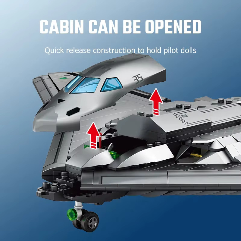 SEMBO BLOCK Militär-Stealth-Strategiebomber, Bausatz, Flugzeug-Kampfmodell - Bild 3