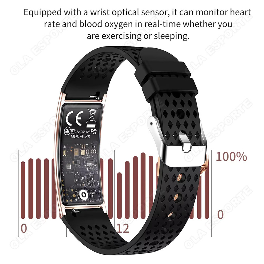 Ola Esporte Smart Armband mit Herzfrequenz- und Schlafüberwachung in Schwarz für Damen und Herren - Bild 4