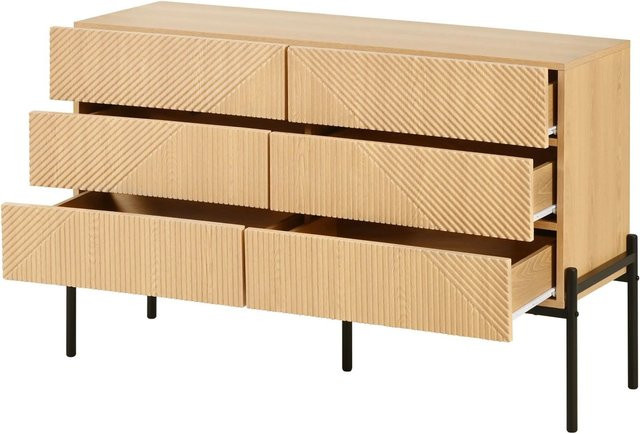 okwish Sideboard modern mit Doppeltüren und Schublade in Natur, B/T/H: 115,5 x 40 x 76 cm - Bild 1