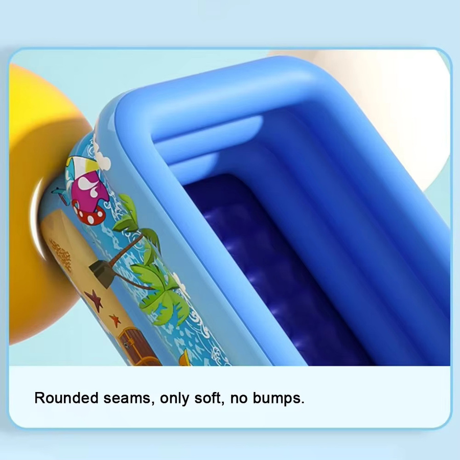 Aufblasbare Baby Badewanne von APWIKOGER aus PVC mit Cartoon-Muster in Blau für Kleinkinder und Kinder - Bild 4