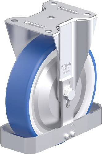 Blickle B-POTHS 200K-FA-FS Stahlblech-Bockrolle in Blau mit 200 mm Rad-Durchmesser und 400 kg Tragfähigkeit - Bild 1
